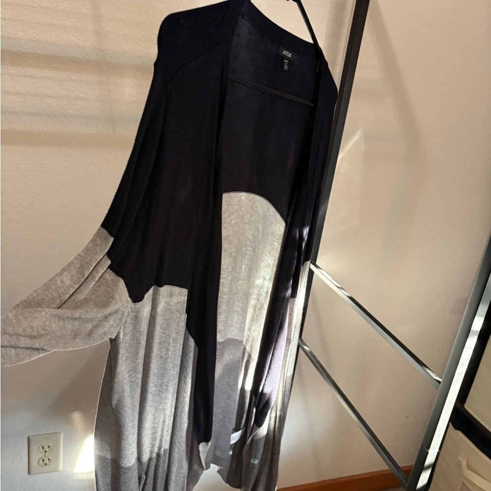 Apt. 9 Black and Gray Open Cardigan